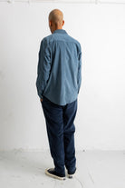 Folk Direction Babycord L/S Shirt Blue Oxide - Steranko Clothing Manchester