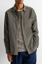 Folk Direction Babycord L/S Shirt Dark Sage - Steranko Clothing Manchester