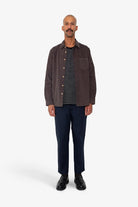 Folk Direction Babycord Shirt Black Grape - Steranko Clothing Manchester