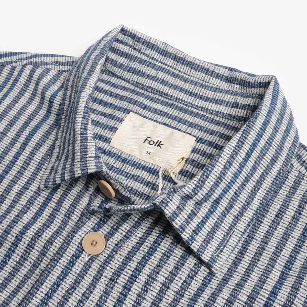 Folk Easy Fit Shirt Indigo Crinkle Mini Check - Steranko Clothing Manchester