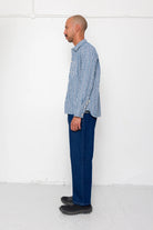 Folk Easy Fit Shirt Indigo Crinkle Mini Check - Steranko Clothing Manchester