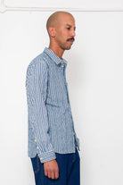 Folk Easy Fit Shirt Indigo Crinkle Mini Check - Steranko Clothing Manchester