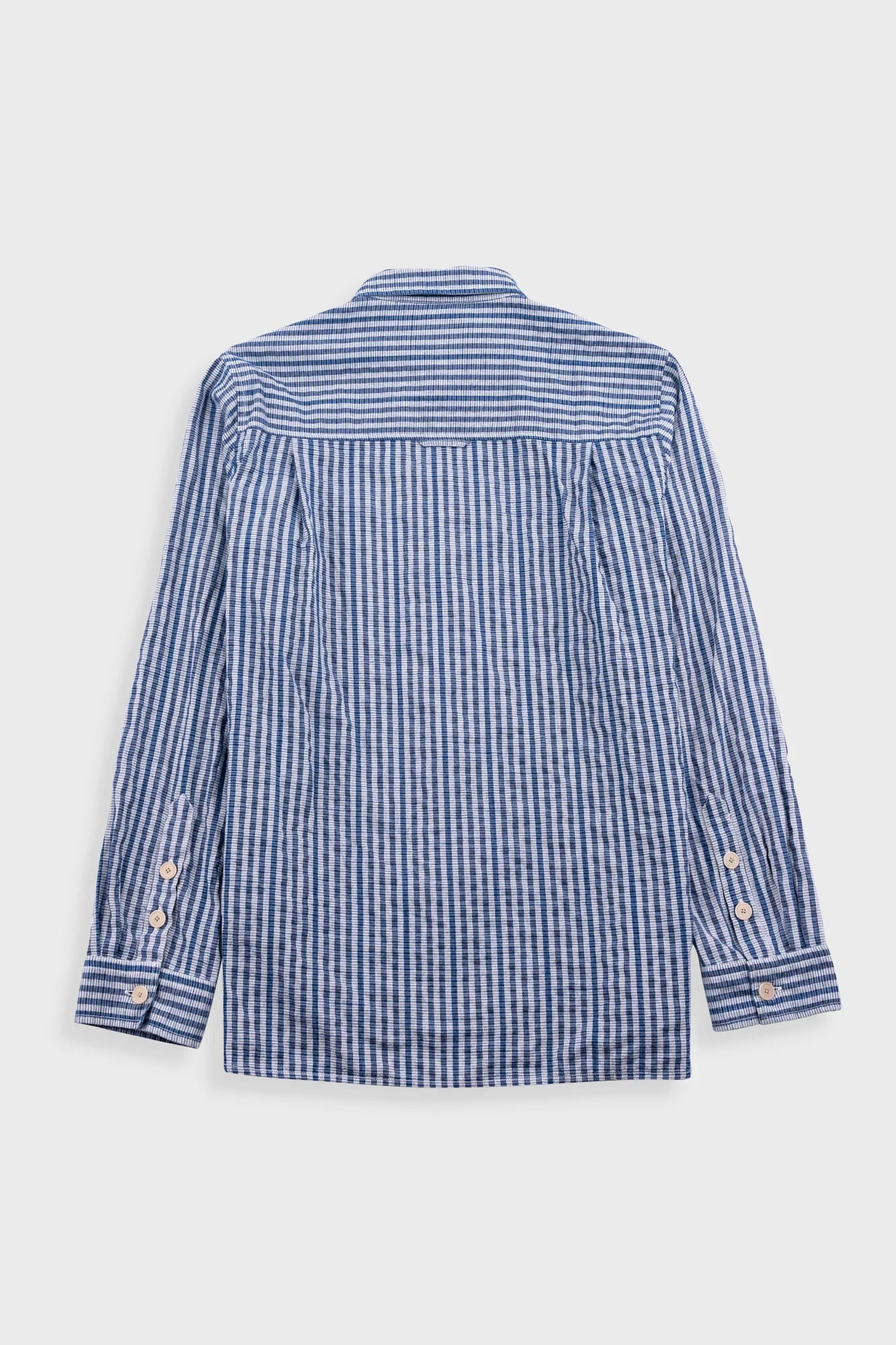 Folk Easy Fit Shirt Indigo Crinkle Mini Check - Steranko Clothing Manchester