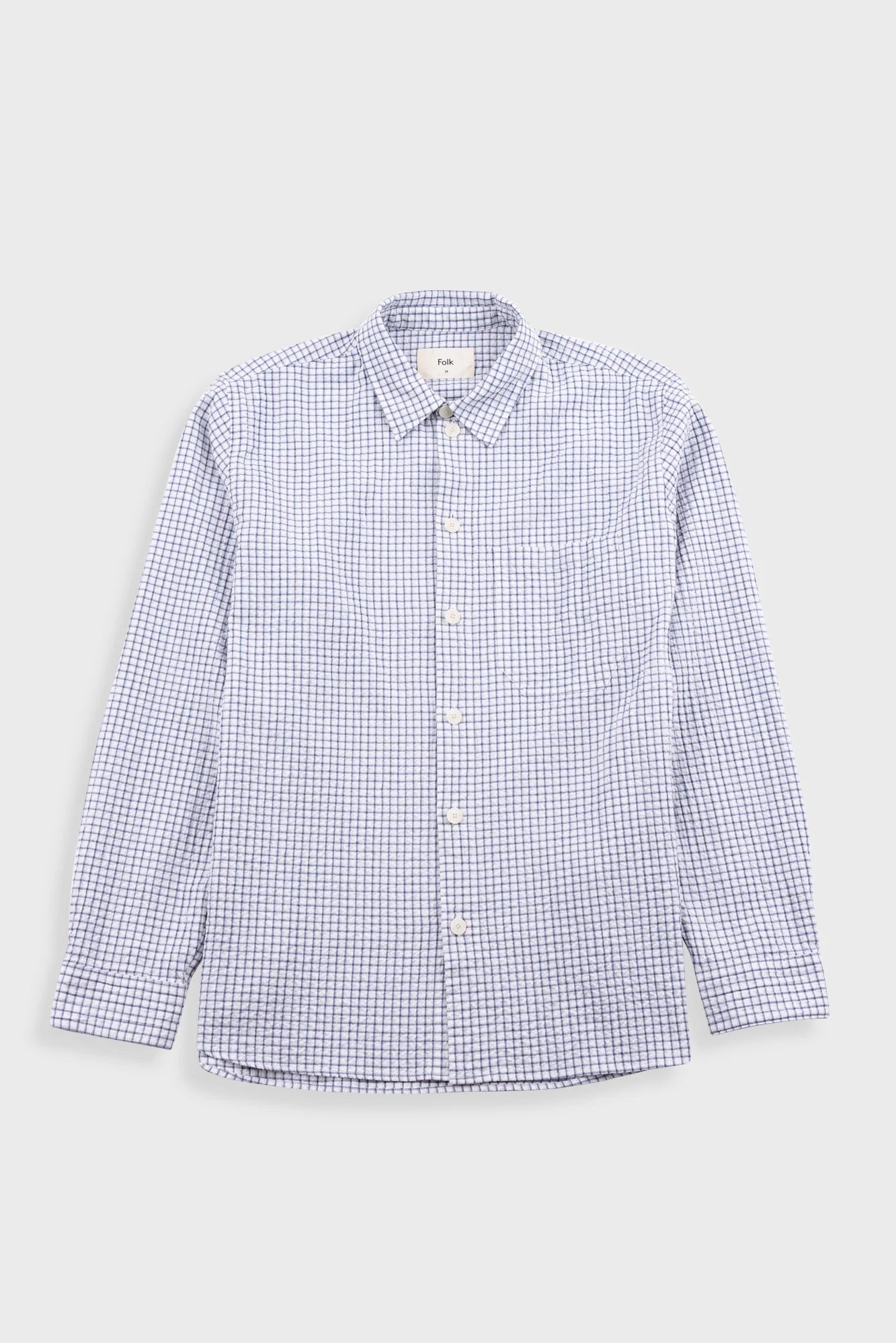 Folk Easy Fit Shirt Soft Blue Mini Check - Steranko Clothing Manchester
