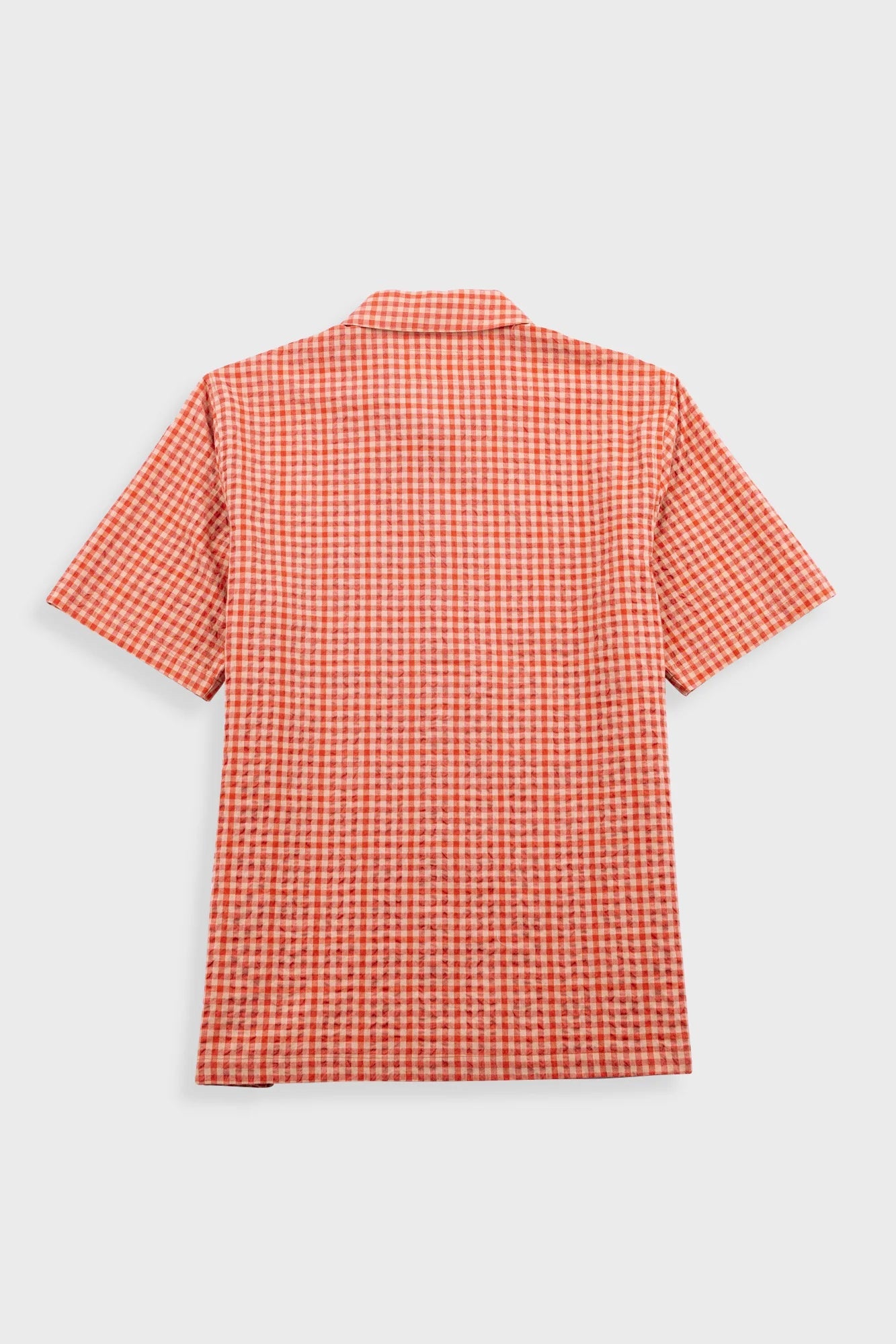 Folk Gabe Shirt Red Oxide Textured Check - Steranko Clothing Manchester