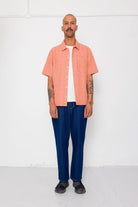 Folk Gabe Shirt Red Oxide Textured Check - Steranko Clothing Manchester