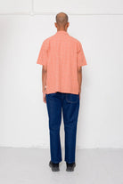 Folk Gabe Shirt Red Oxide Textured Check - Steranko Clothing Manchester