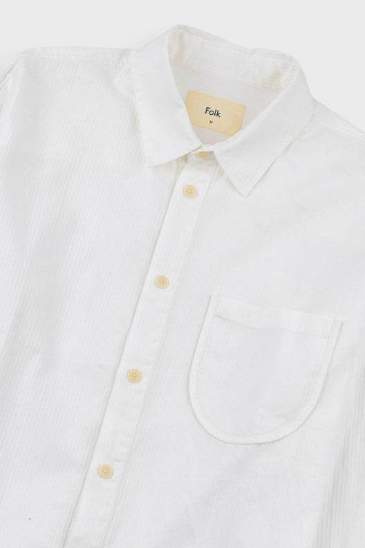 Folk Herringbone Curve Shirt Off-White - Steranko Clothing Manchester