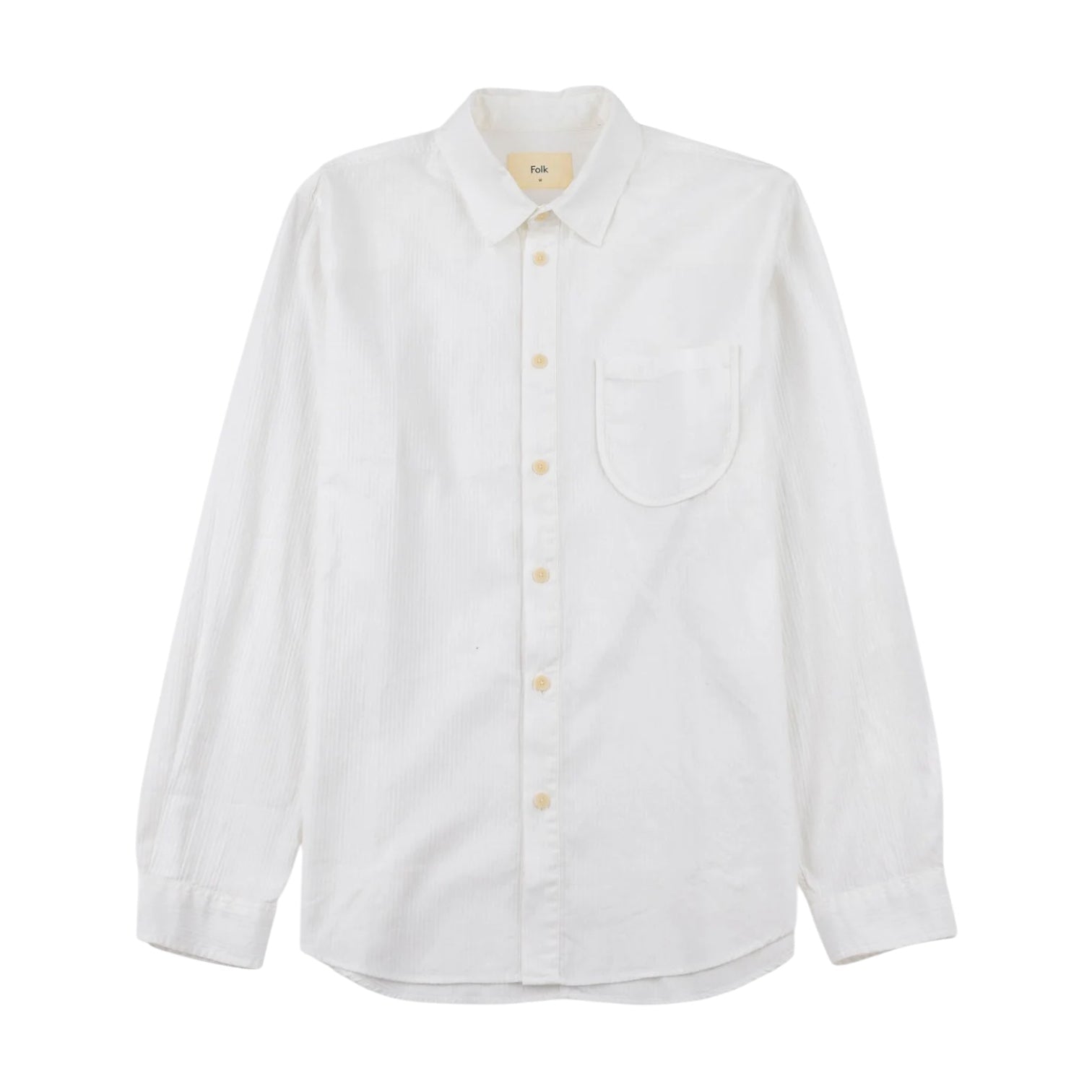 Folk Herringbone Curve Shirt Off-White - Steranko Clothing Manchester