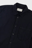 Folk Herringbone Curve Shirt Soft-Black - Steranko Clothing Manchester