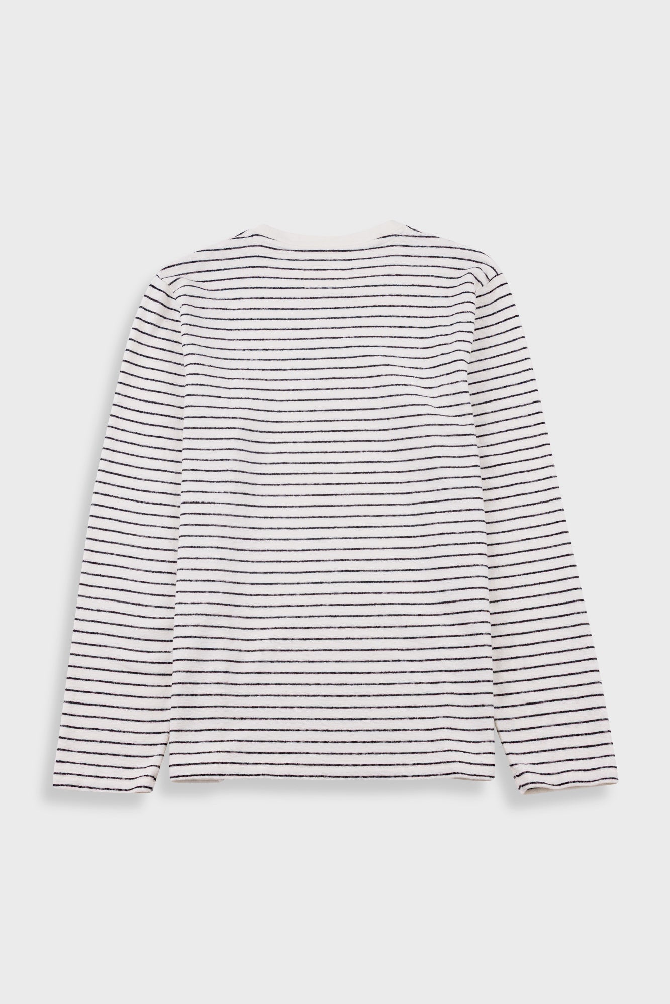 Folk Long Sleeve Textured Stripe T-Shirt Ecru/Black - Steranko Clothing Manchester