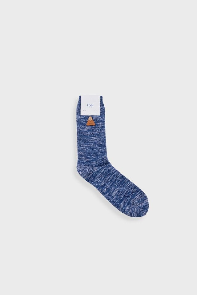 Folk Melange Sock Soft Navy Mix - Steranko Clothing Manchester