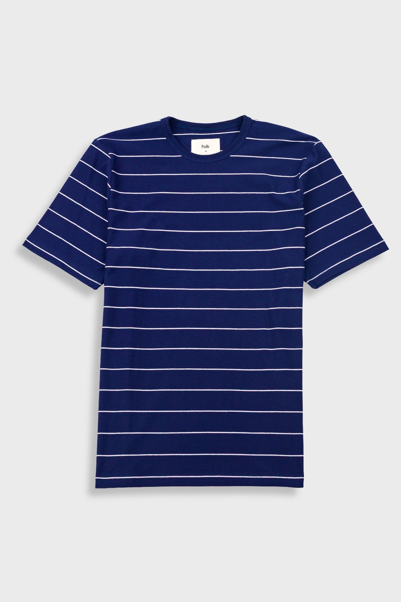 Folk Microstripe T-shirt Navy Ecru - Steranko Clothing Manchester
