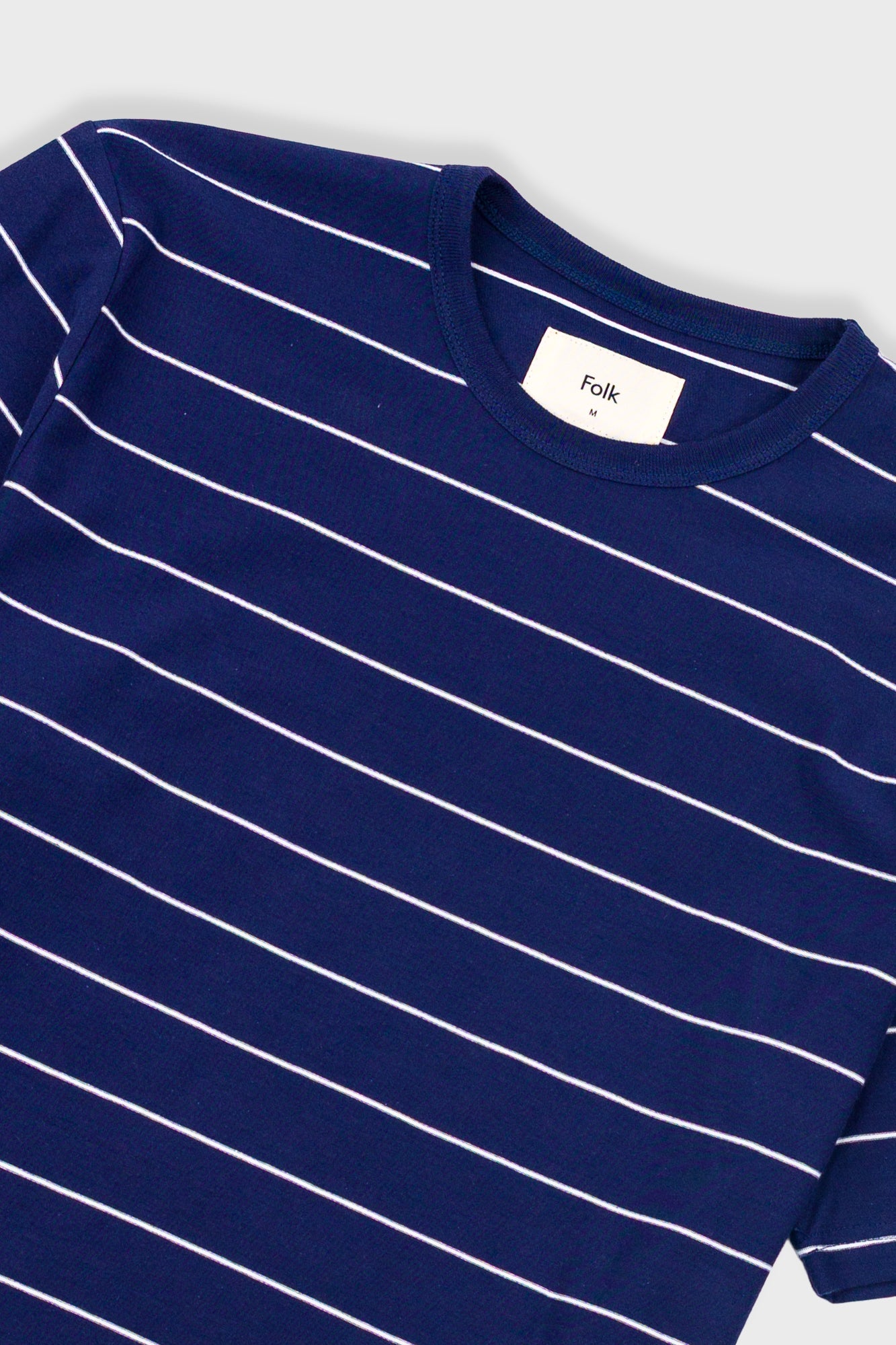 Folk Microstripe T-shirt Navy Ecru - Steranko Clothing Manchester