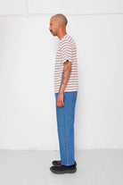Folk Multistripe T-Shirt Ecru Red Oxide Mix - Steranko Clothing Manchester