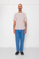 Folk Multistripe T-Shirt Ecru Red Oxide Mix - Steranko Clothing Manchester