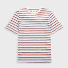 Folk Multistripe T-Shirt Ecru Red Oxide Mix - Steranko Clothing Manchester