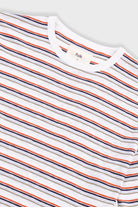 Folk Multistripe T-Shirt Ecru Red Oxide Mix - Steranko Clothing Manchester