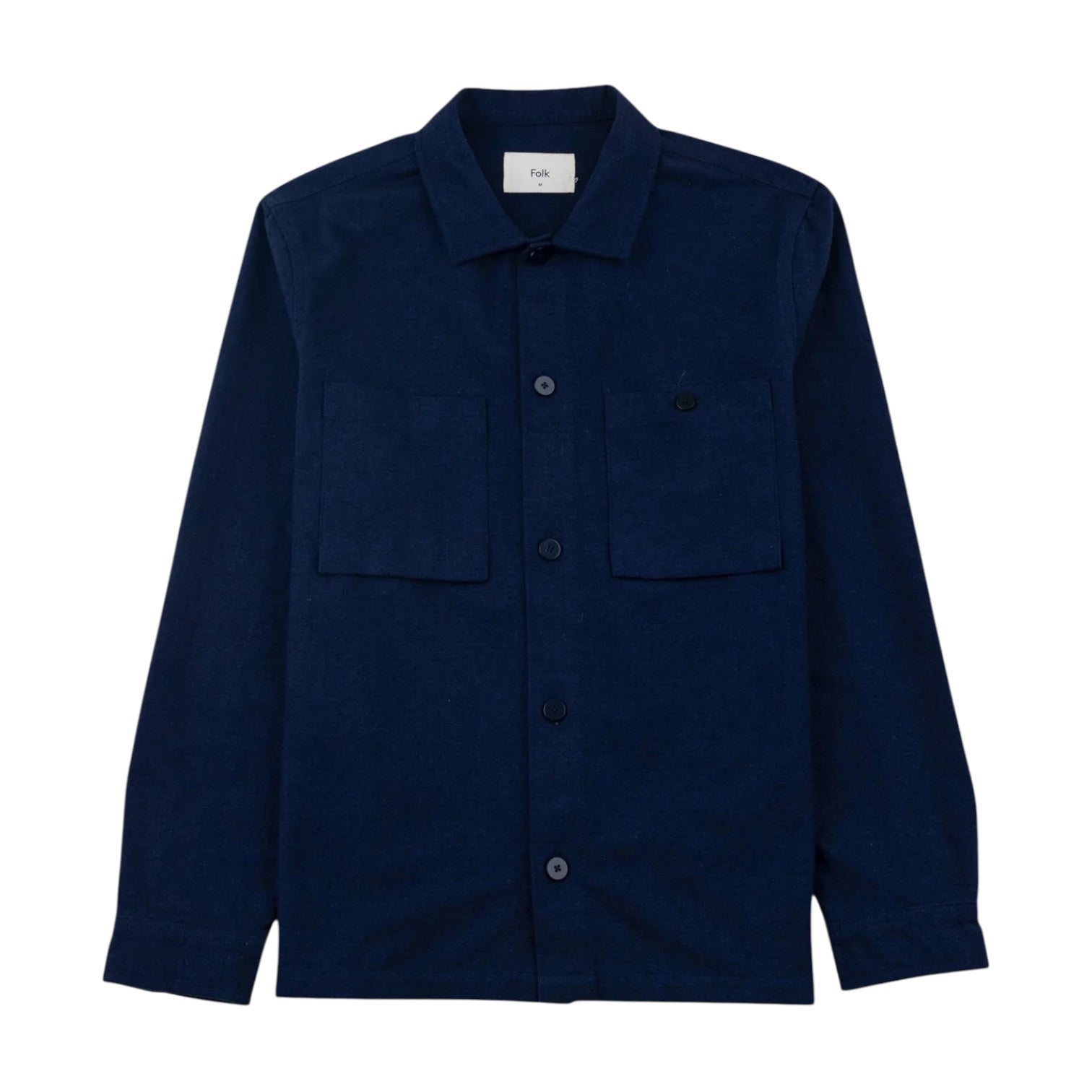 Folk Patch Overshirt Navy Lightweight Moleskin - Steranko Clothing Manchester