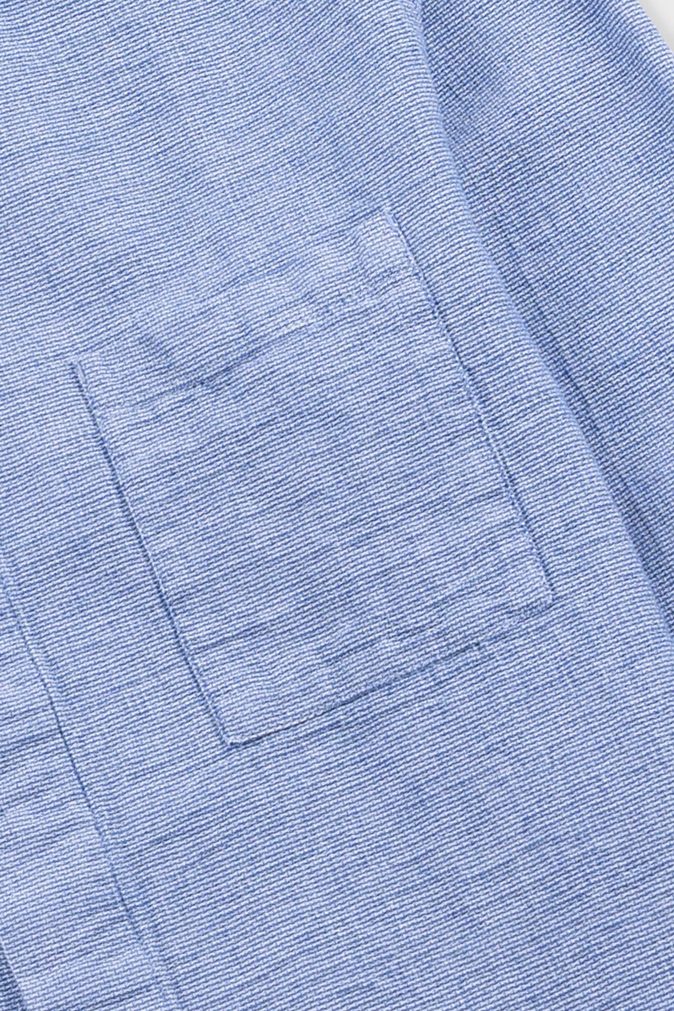 Folk Patch Shirt Light indigo Basketweave - Steranko Clothing Manchester