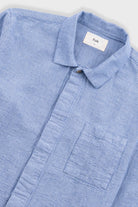 Folk Patch Shirt Light indigo Basketweave - Steranko Clothing Manchester