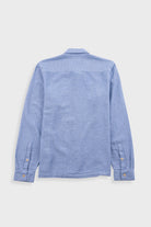 Folk Patch Shirt Light indigo Basketweave - Steranko Clothing Manchester