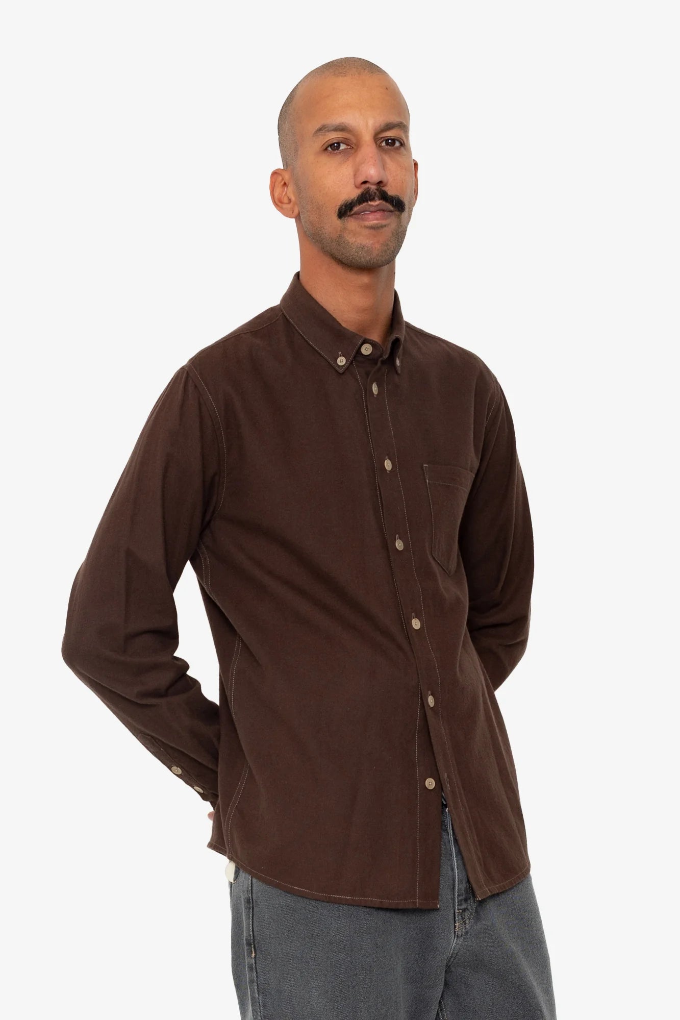 Folk Relaxed Fit Shirt Espresso Flannel - Steranko Clothing Manchester