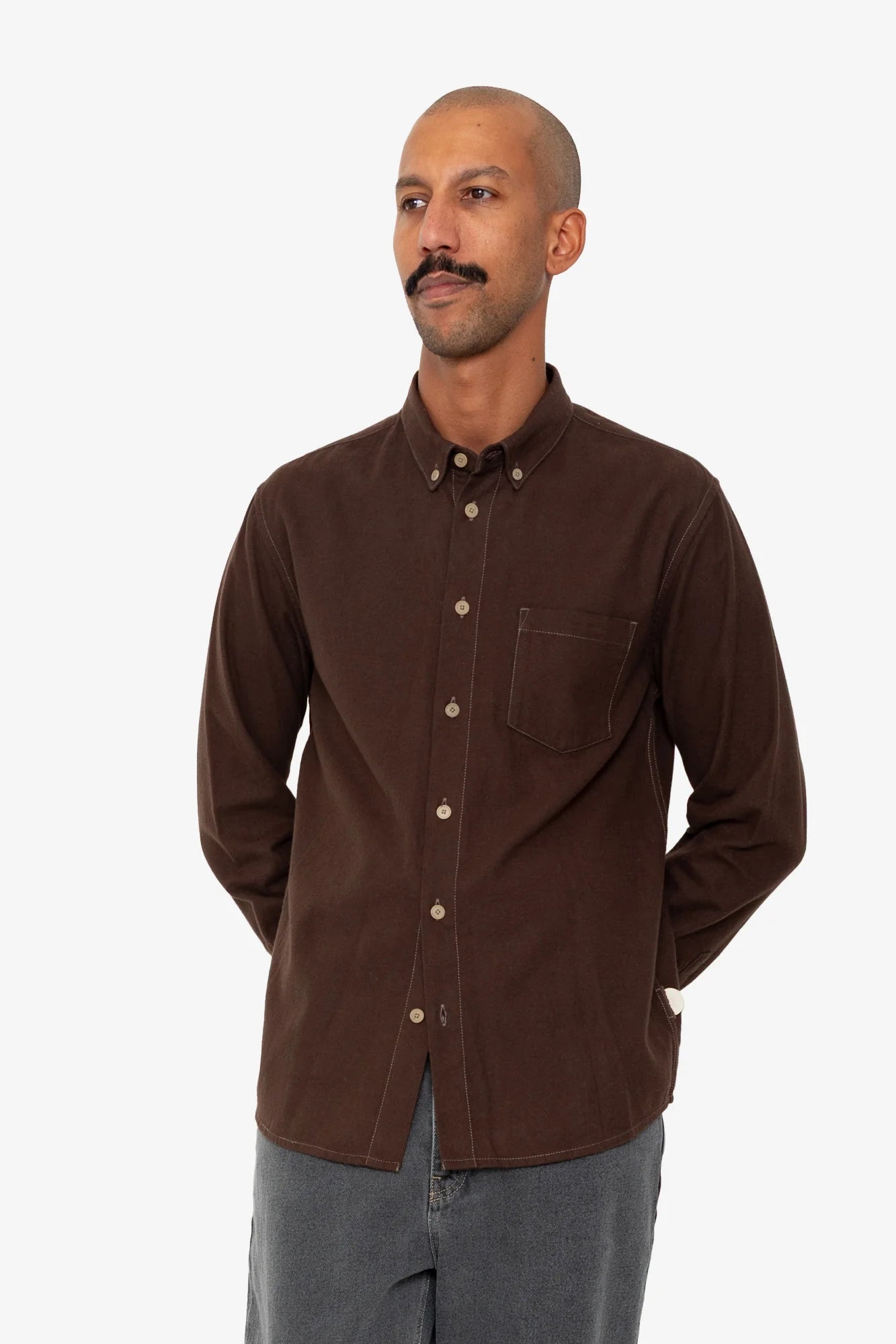 Folk Relaxed Fit Shirt Espresso Flannel - Steranko Clothing Manchester