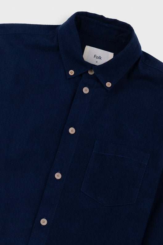 Folk Relaxed Fit Shirt Navy Flannel - Steranko Clothing Manchester