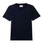 Folk Short Sleeve Textured Stripe T-Shirt Black/Soft Blue - Steranko Clothing Manchester