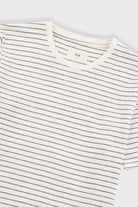 Folk Short Sleeve Textured Stripe T-Shirt Ecru Olive - Steranko Clothing Manchester