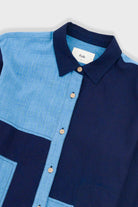 Folk W' Boyfriend Shirt Indigo Patchwork - Steranko Clothing Manchester