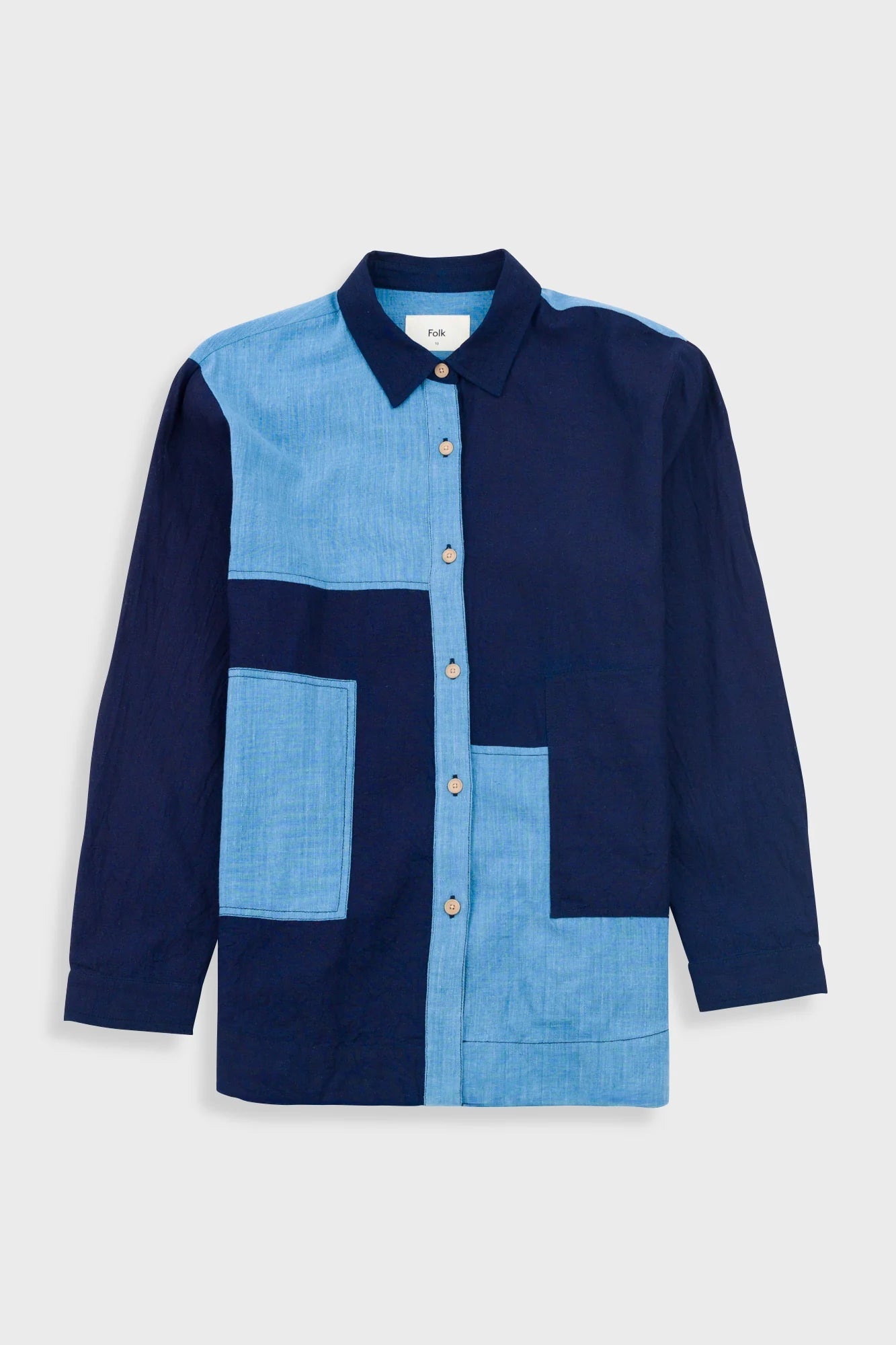 Folk W' Boyfriend Shirt Indigo Patchwork - Steranko Clothing Manchester