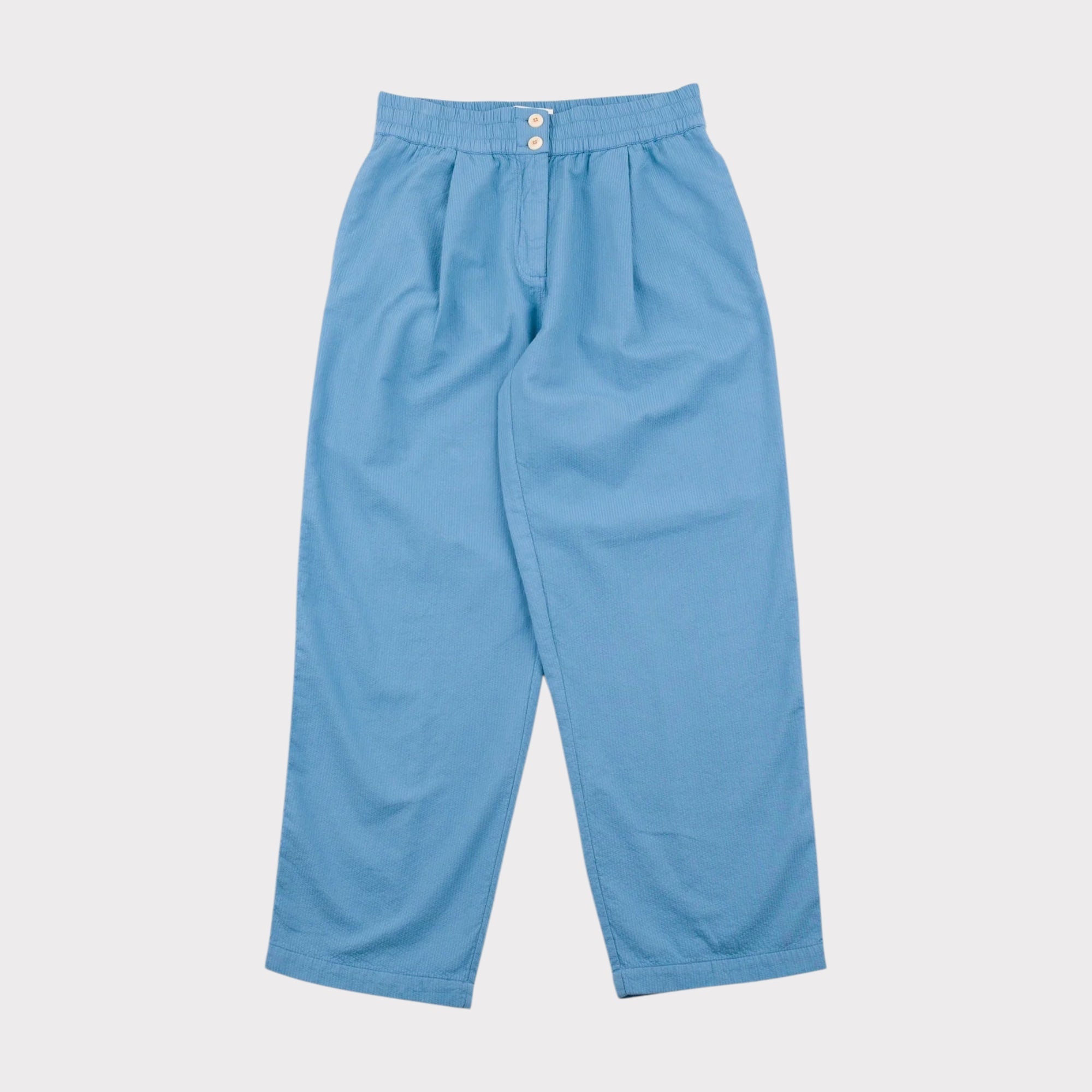 Folk W' Drawcord Baggy Pants Light Indigo Topstitch - Steranko Clothing Manchester