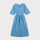 Folk W' Gathered Dress Light Indigo Topstitch - Steranko Clothing Manchester