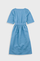 Folk W' Gathered Dress Light Indigo Topstitch - Steranko Clothing Manchester