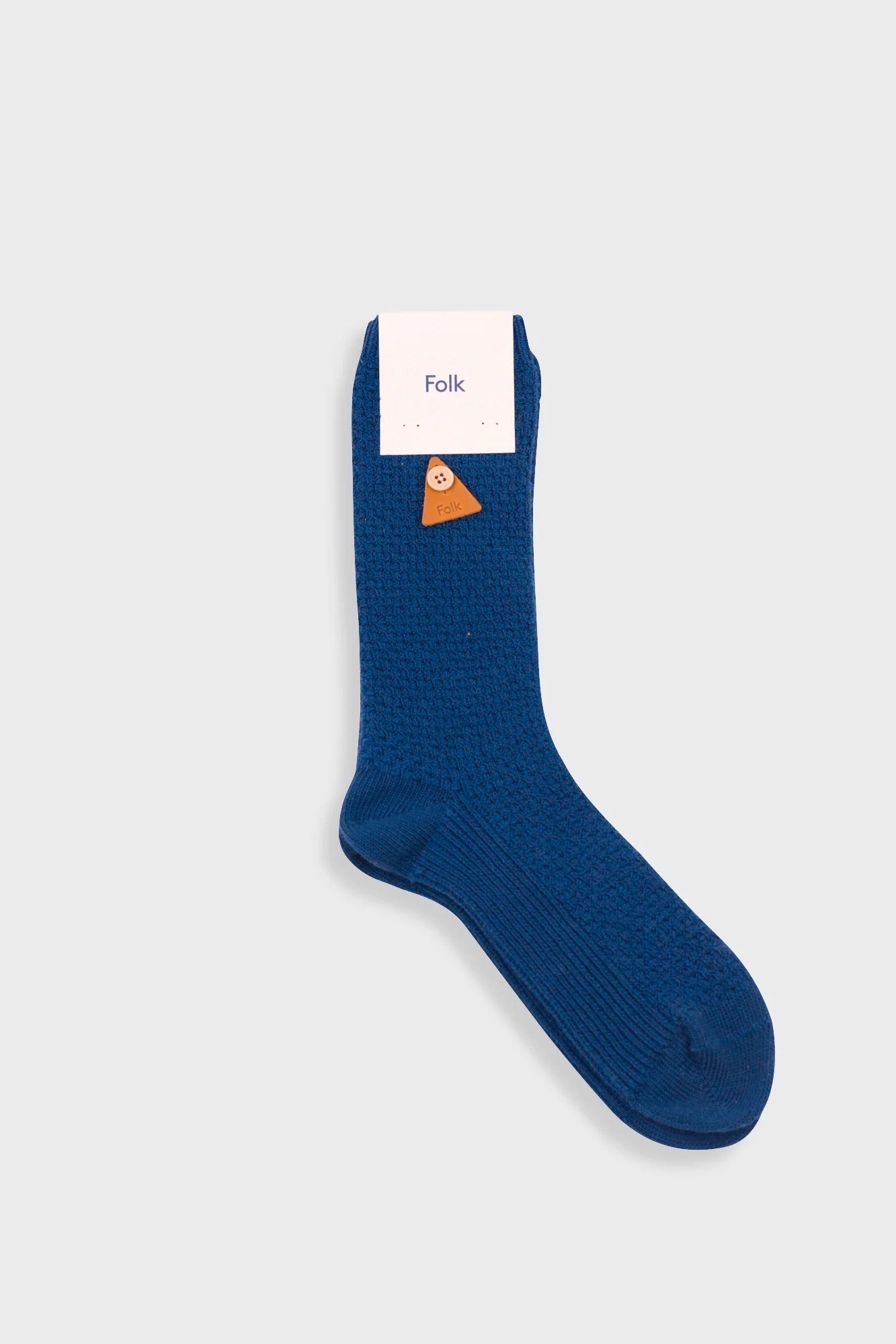 Folk Waffle Sock Bright Blue - Steranko Clothing Manchester