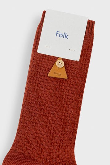 Folk Waffle Sock Clay - Steranko Clothing Manchester
