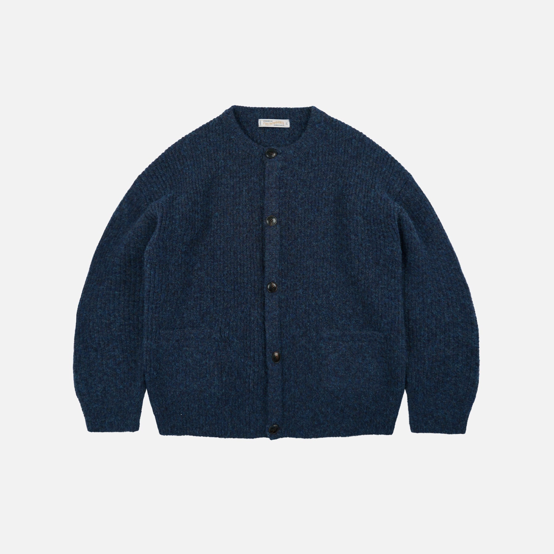 Frizmworks Brushed Wool Round Cardigan Indigo - Steranko Clothing Manchester