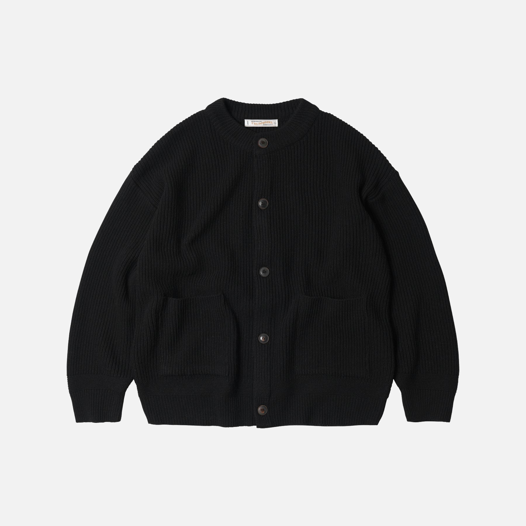 Frizmworks Heavy Wool Round Cardigan Black - Steranko Clothing Manchester