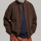 Frizmworks Heavy Wool Round Cardigan Chocco Brown - Steranko Clothing Manchester