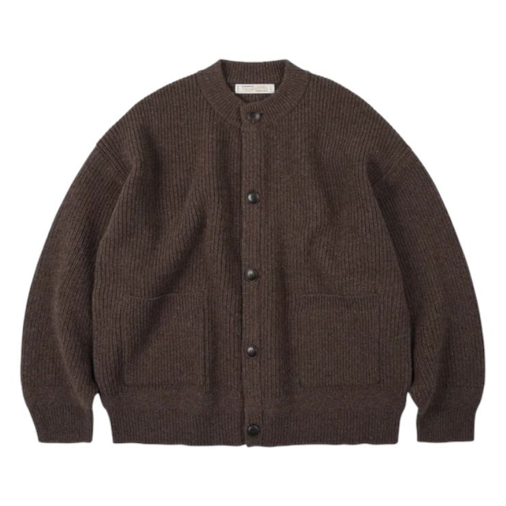 Frizmworks Heavy Wool Round Cardigan Choco Brown - Steranko Clothing Manchester