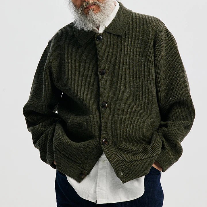 Frizmworks Ultra Heavyweight Collar Cardigan Forest Green - Steranko Clothing Manchester