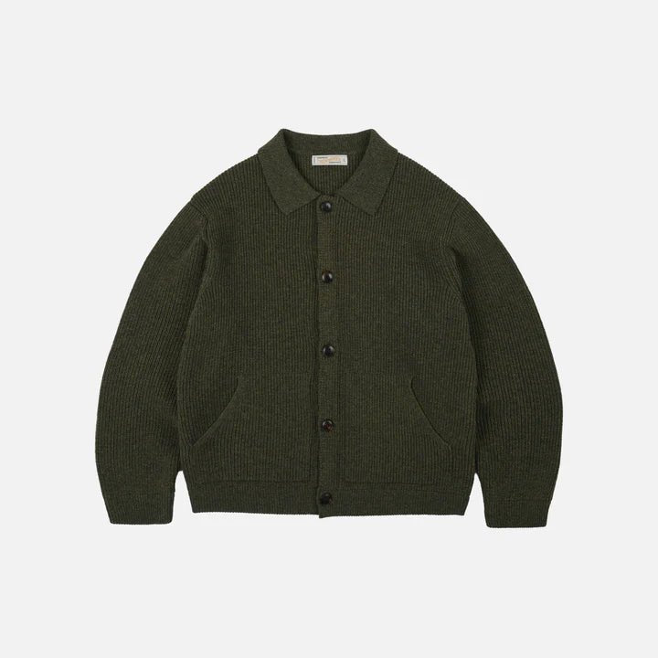 Buy online Frizmworks Ultra Heavyweight Collar Cardigan Forest
