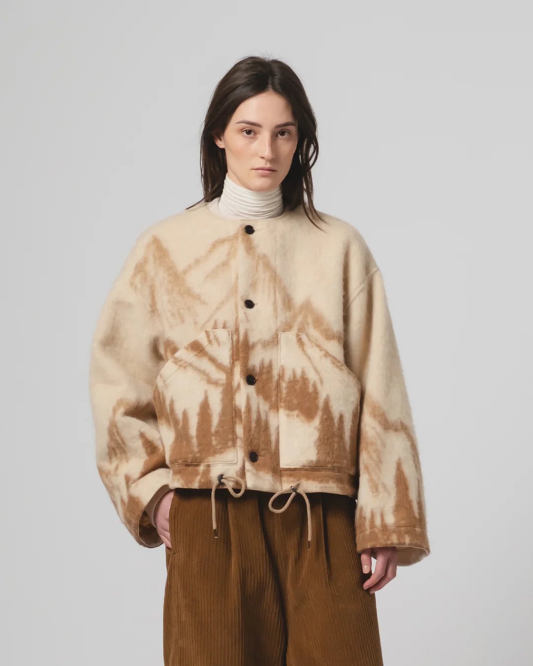 Girls Of Dust Nuclear Jacket Mountain Jacquard Cream / Brown - Steranko Clothing Manchester
