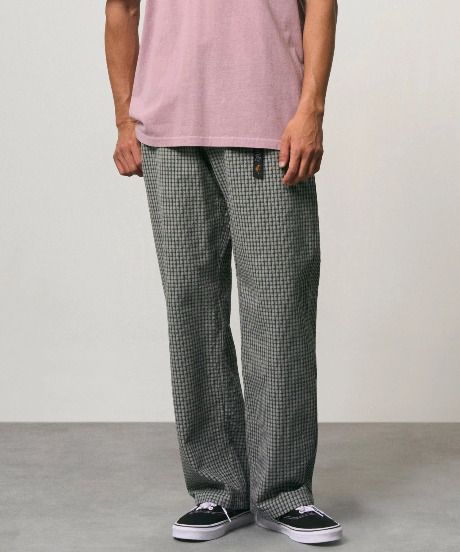 Gramicci Dobby Plaid G-Pant Straight Fit Pants Stone - Steranko Clothing Manchester