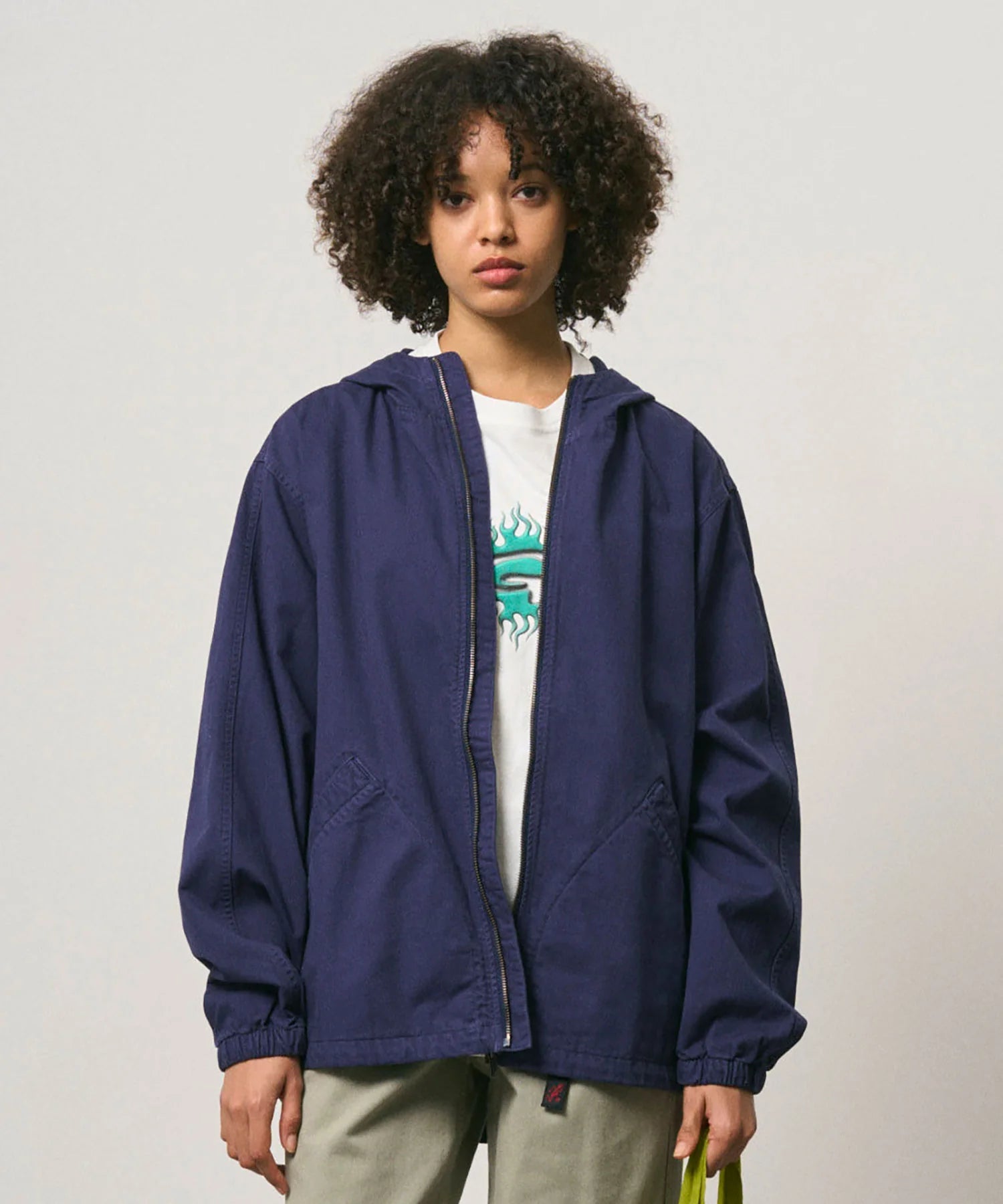 Gramicci Herringbone Hooded Jacket Navy - Steranko Clothing Manchester