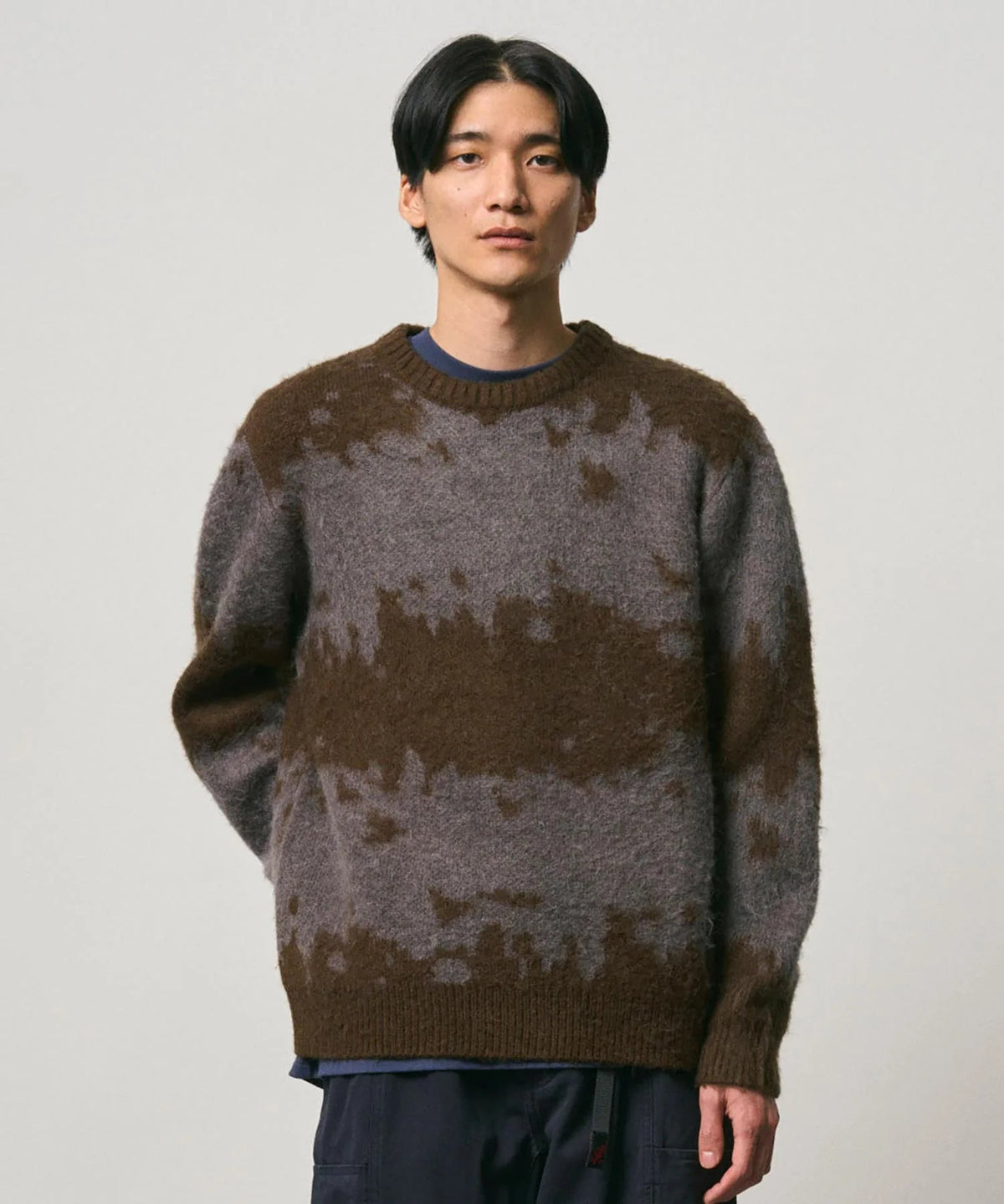 Gramicci Mohair Splatter Sweater Slate - Steranko Clothing Manchester