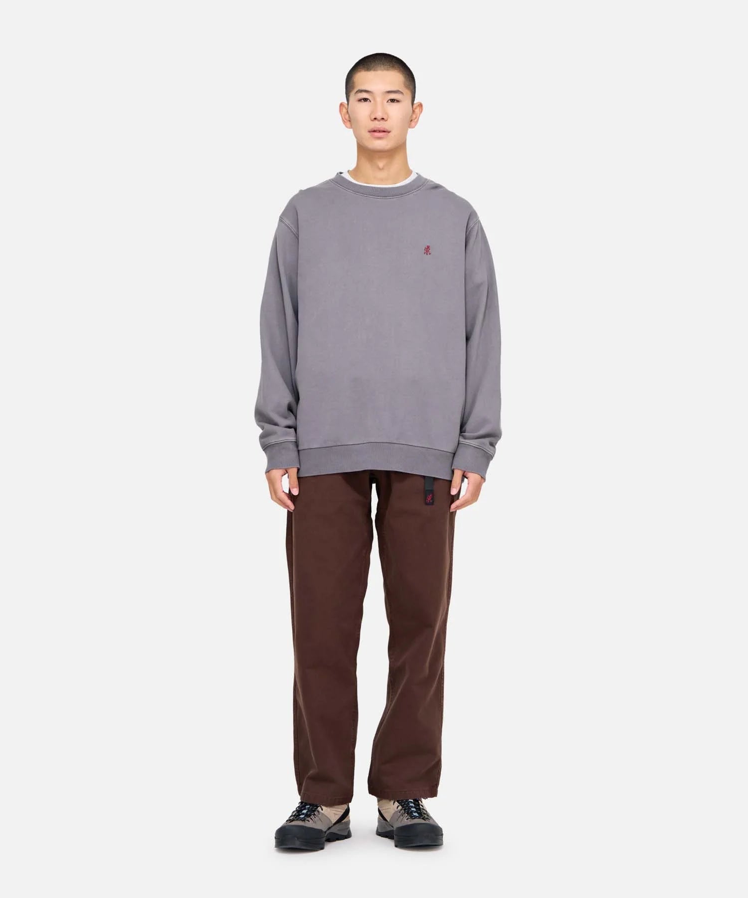 Gramicci One Point Crew Sweatshirt Charcoal Pigment - Steranko Clothing Manchester