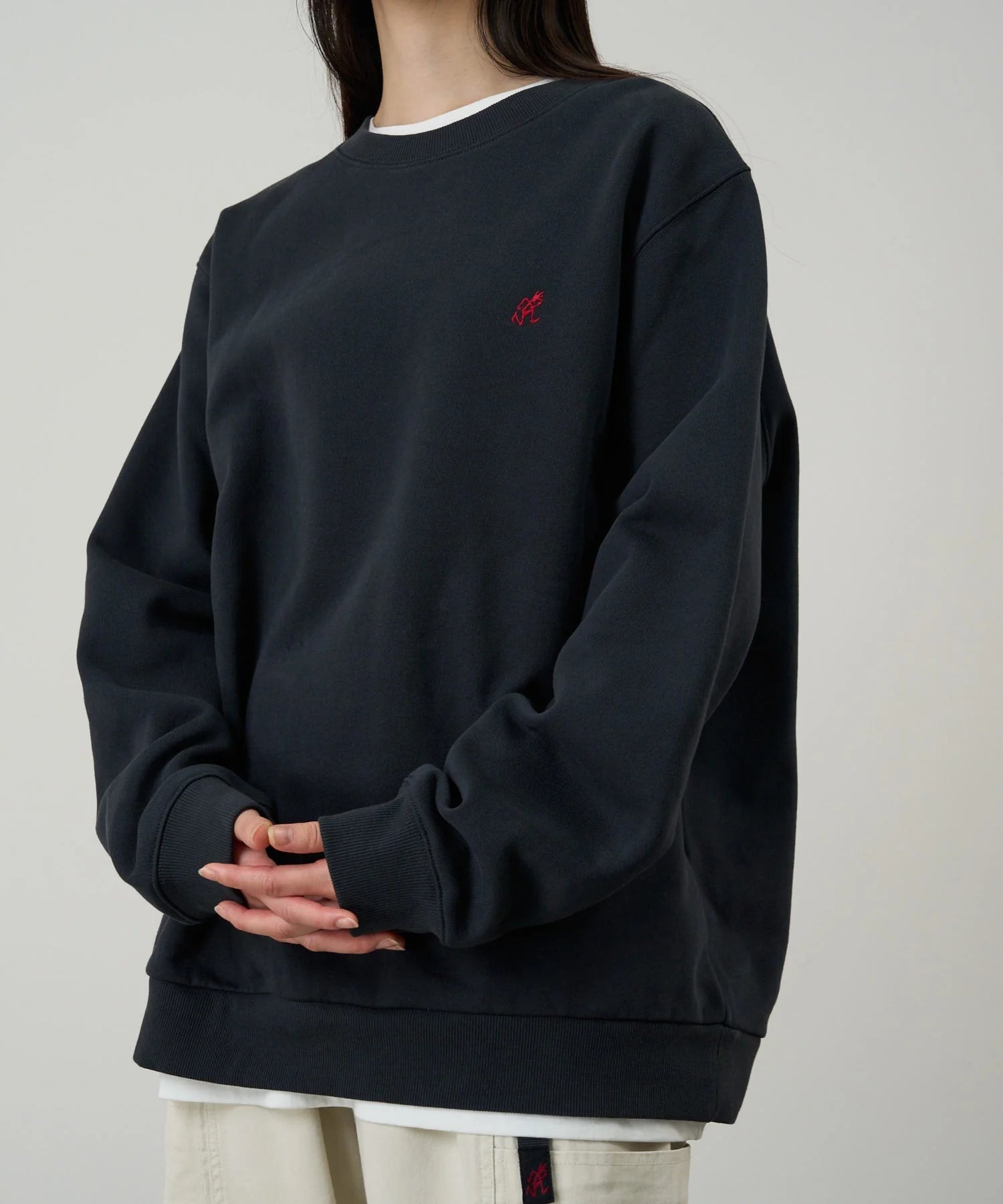 Gramicci One Point Crew Sweatshirt Vintage Black - Steranko Clothing Manchester
